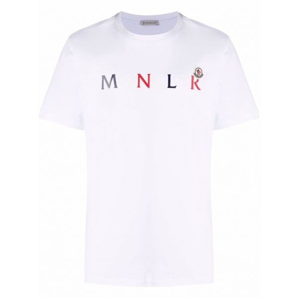 美品 モンクレール MONCLER GENIUS Tシャツ カットソー 半袖 ショートスリーブ ラバープリント トップス メンズ XS ホワイト
