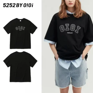 5252 BY O!Oi OiOi BLACKPINK ROSE着用 SIGNATURE T-SHIRTS シグネチャーTシャツ ブラック..