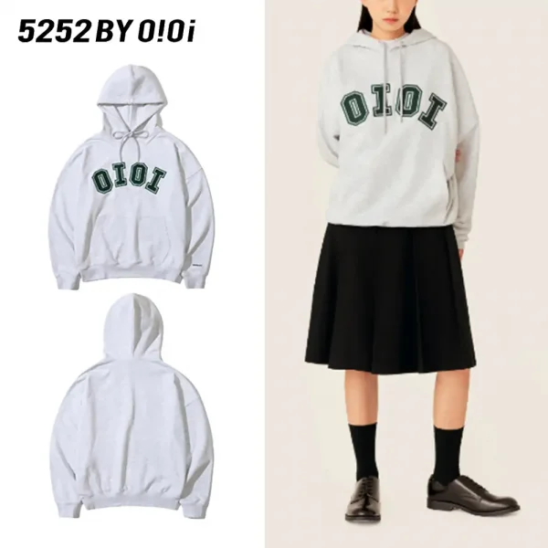 5252 BY O!Oi OiOi パーカー SIGNATURE HOODIE シグネチャーパーカー 23秋 男女兼用 Light Grey (1)(1)