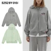 5252 BY O!Oi OiOi パーカーベーシックロゴフードジップアップ 23冬 男女兼用 GRAY LIGHT GREEN (2)