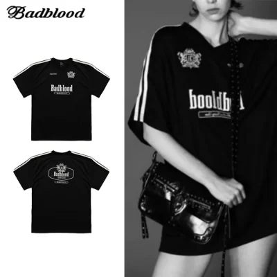 BADBLOOD バッドブラッド Tシャツ Sports Club 12 Tee 23-24AW秋冬 男女兼用 ブラック (3)