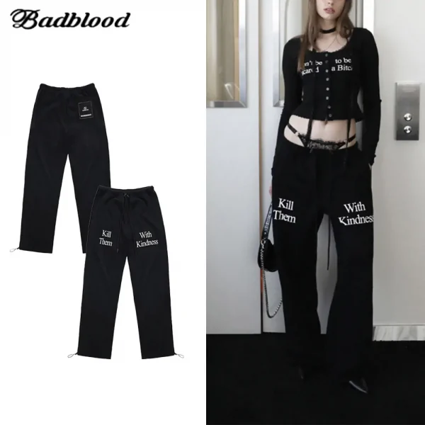 BADBLOOD バッドブラッド パンツ Kill Them Jogger 23-24 AW秋冬 レディース ブラック (1)