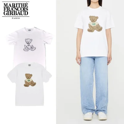 Marithe + Francois Girbaud マリテフランソワジルボー Tシャツ DOODLE BEAR TEE 24 SS春夏 男女兼用 ホワイト×ブラック ホワイト (2)