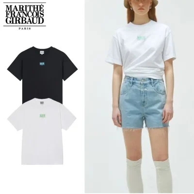 Marithe + Francois Girbaud マリテフランソワジルボー Tシャツ SMALL CLASSIC LOGO TEE 24 SS春夏 男女兼用 ブラック ホワイト (2)