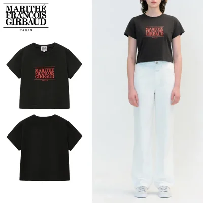 Marithe + Francois Girbaud マリテフランソワジルボー Tシャツ W CLASSIC LOGO CROP TEE 24SS春夏 レディース charcoal (1)