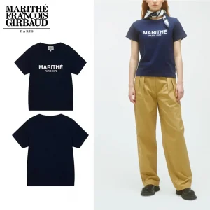 Marithe + Francois Girbaud マリテフランソワジルボー Tシャツ W REGULAR LOGO TEE レディース ネイビー (3)