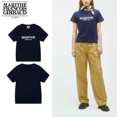 Marithe + Francois Girbaud マリテフランソワジルボー Tシャツ W REGULAR LOGO TEE レディース ネイビー (3)