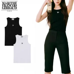 Marithe + Francois Girbaud マリテフランソワジルボー タンクトップ W Slim Sleeveless レディース ブラック ホワイト (6)