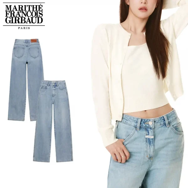 Marithe + Francois Girbaud マリテフランソワジルボー デニム・ジーパン W HIGH STRAIGHT DENIM PANTS  24SS春夏 レディース Light blue (5)