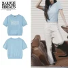 Marithe + Francois Girbaud マリテフランソワジルボー 半袖ニットセーター Classic Logo Short Sleeve Sweater レディース light blue (1)