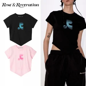 Rest & Recreation レストアンドレクリエーション RR ARROW POINT SPRAY PRINTED Tシャツ 24SS春夏 レディース ブラック ピンク ..