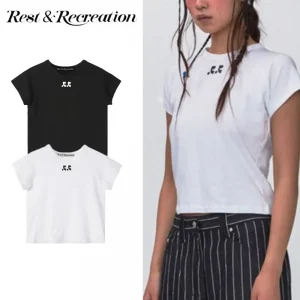 Rest & Recreation レストアンドレクリエーション RR LOGO CROP TOP 4BFK177 Tシャツ 24SS春夏 レディース ブラック ホワイト ..