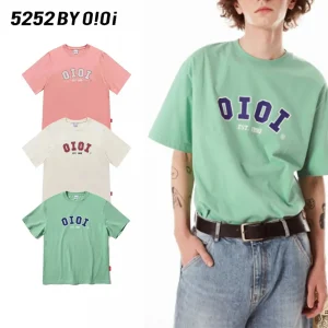 5252 BY O!Oi OiOi シグネチャー Tシャツ Signature Logo SIGNATURE T-SHIRTS 2021 ベージュ ピンク グリーン