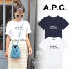 A.P.C. アーペーセー Tシャツ レディース ブラック ホワイト 01