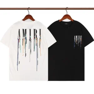 AMIRI アミリ Tシャツ 2024秋 男女兼用 ブラック ホワイト 01