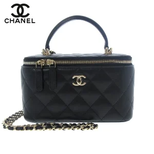 CHANEL シャネル long vanity case handle ロゴ バニティ ケース ハンドル ハンドバッグ レディース ブラック AP2199 B06660 94305 01