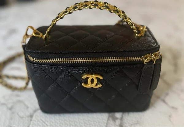 CHANEL シャネル バニティ 3804 ハンドバッグ レディース ブラック01