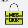 DIOR ディオール Miss Dior Graffiti エンブロイダリー トートバッグ レディース イェロー＆グリーン M1296ZEZY_M07I