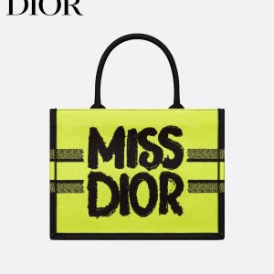 DIOR ディオール Miss Dior Graffiti エンブロイダリー トートバッグ レディース イェロー＆グリーン M1296ZEZY_M07I