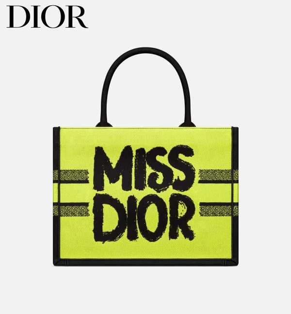 DIOR ディオール Miss Dior Graffiti エンブロイダリー トートバッグ レディース イェロー＆グリーン M1296ZEZY_M07I