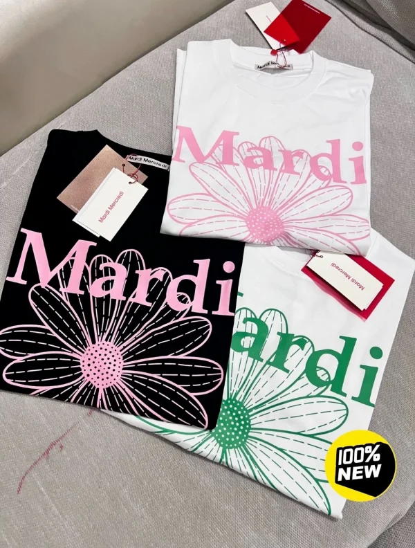 Mardi Mercredi マルディメクルディ Tシャツ レディース ホワイト×グリーン ホワイト×ピンク ブラック×ピンク 01