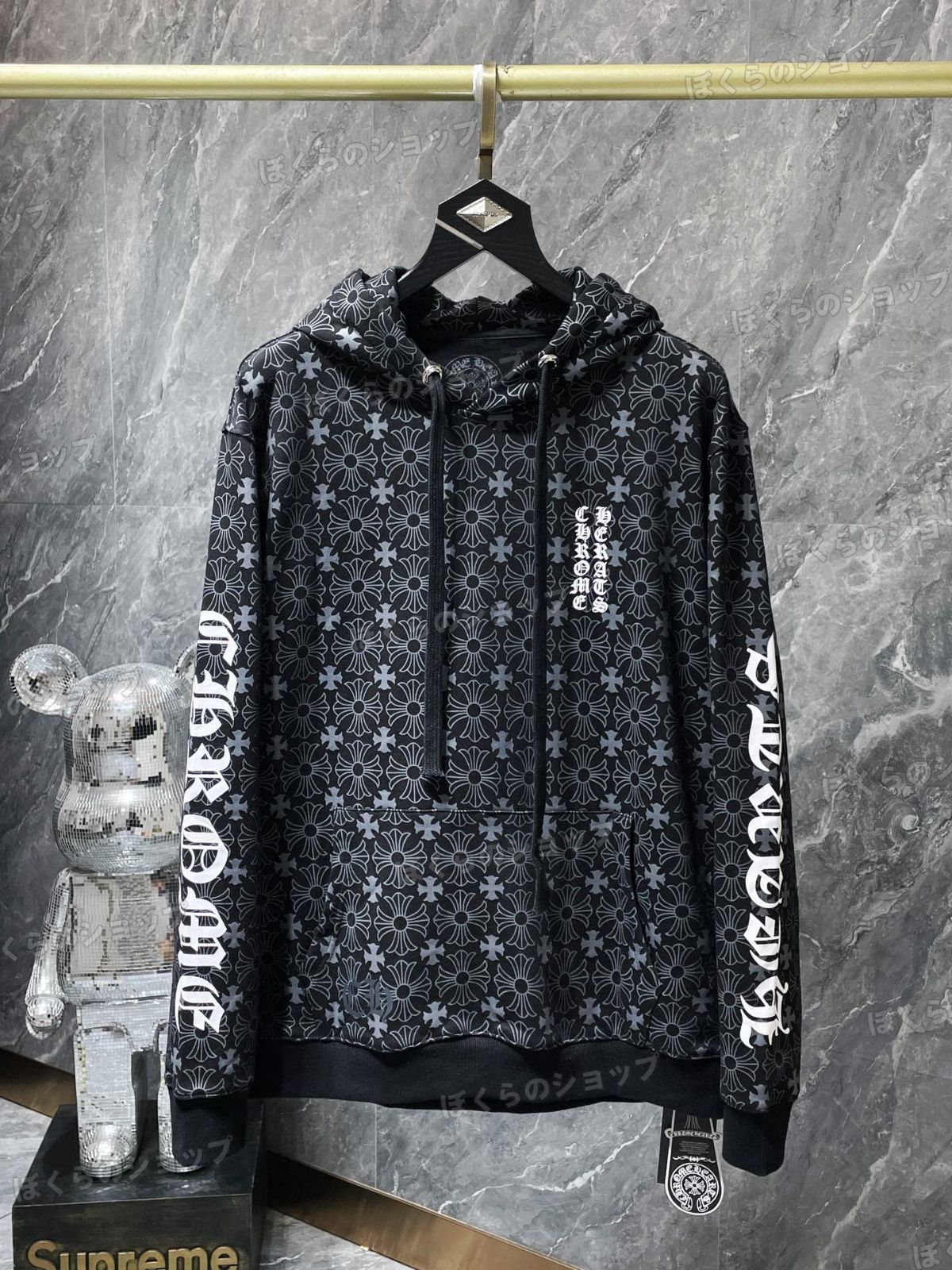 黒/白】Chrome Hearts | クロムハーツ ☆CH ジップアップパーカ 総柄 フルジップ パーカー フード付き 前開き ファスナー メンズ  レディース スウェット 春着 秋着 カジュアル ブラック ホワイト – Simpl White